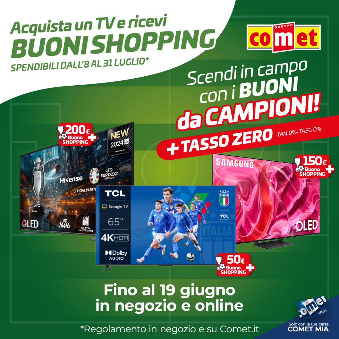 Acquista da Comet un nuovo TV e ricevi dei buoni shopping